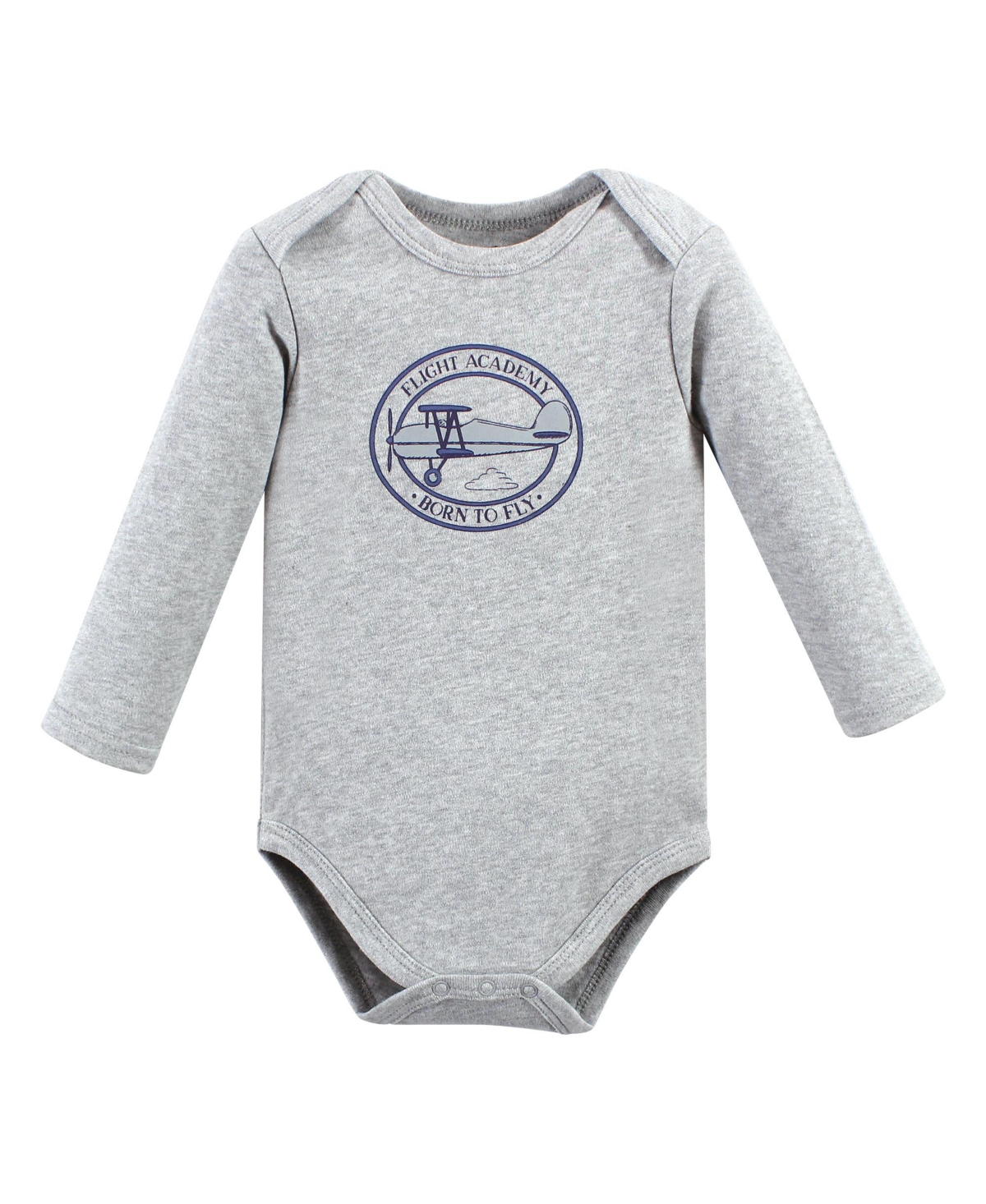 Hudson Baby Baby Boys Cotton Long-Sleeve Bodysuits, 3-Pack - Aviation