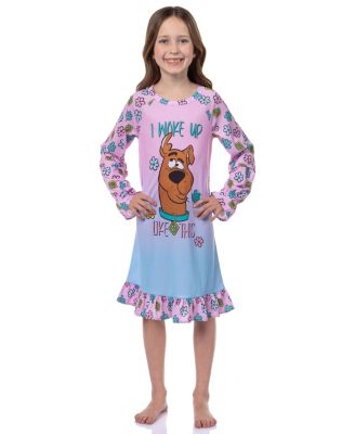 Girls Nightgown I Woke Up Like This Flower Long-Sleeve Raglan Pajama