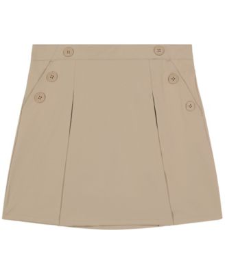 Nautica Little Girls Uniform Button Pockets Elastic Waist Scooter Skorts - Khaki $34