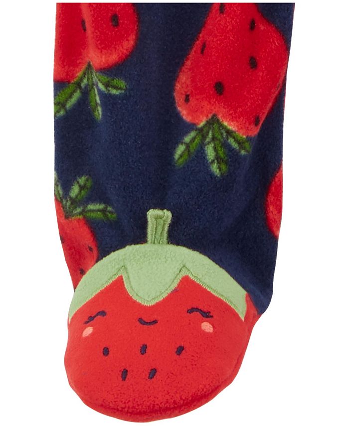 Carter's Baby Girls Strawberry Zip Up Fleece Sleep and Play Macy's