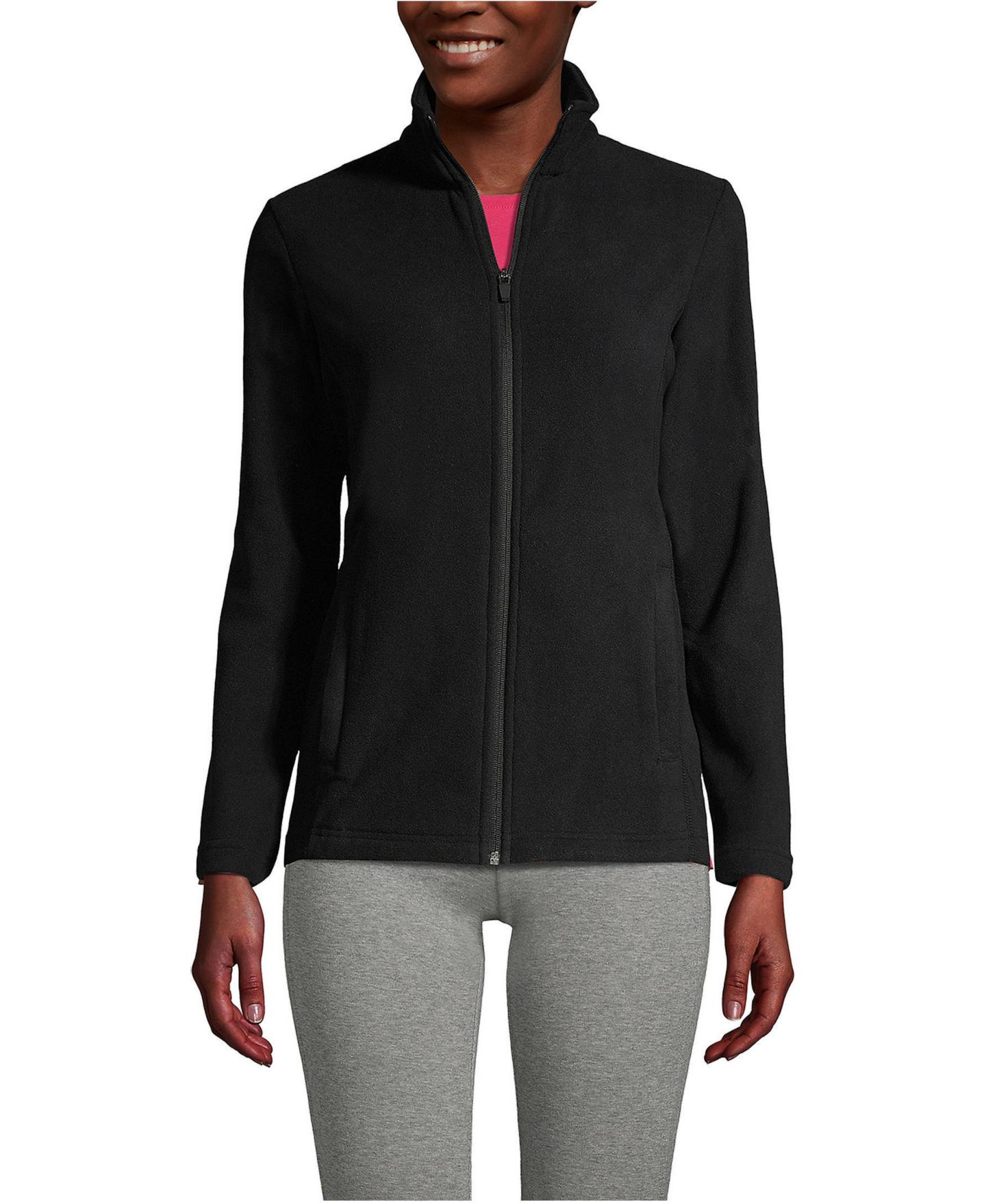 Женская куртка Lands' End Anyweather Fleece Full Zip, цвет: Чёрный — фото 7