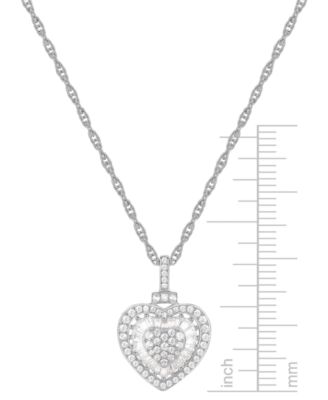 Diamond Heart 18" Pendant Necklace (1/2 ct. t.w.)  in 14k Rose Gold (Also Available in White Gold)