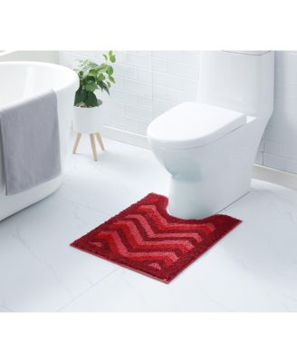 Ultra Soft Non Slip Shaggy Bath Rug - Chevron Design - Counter 20"x24"
