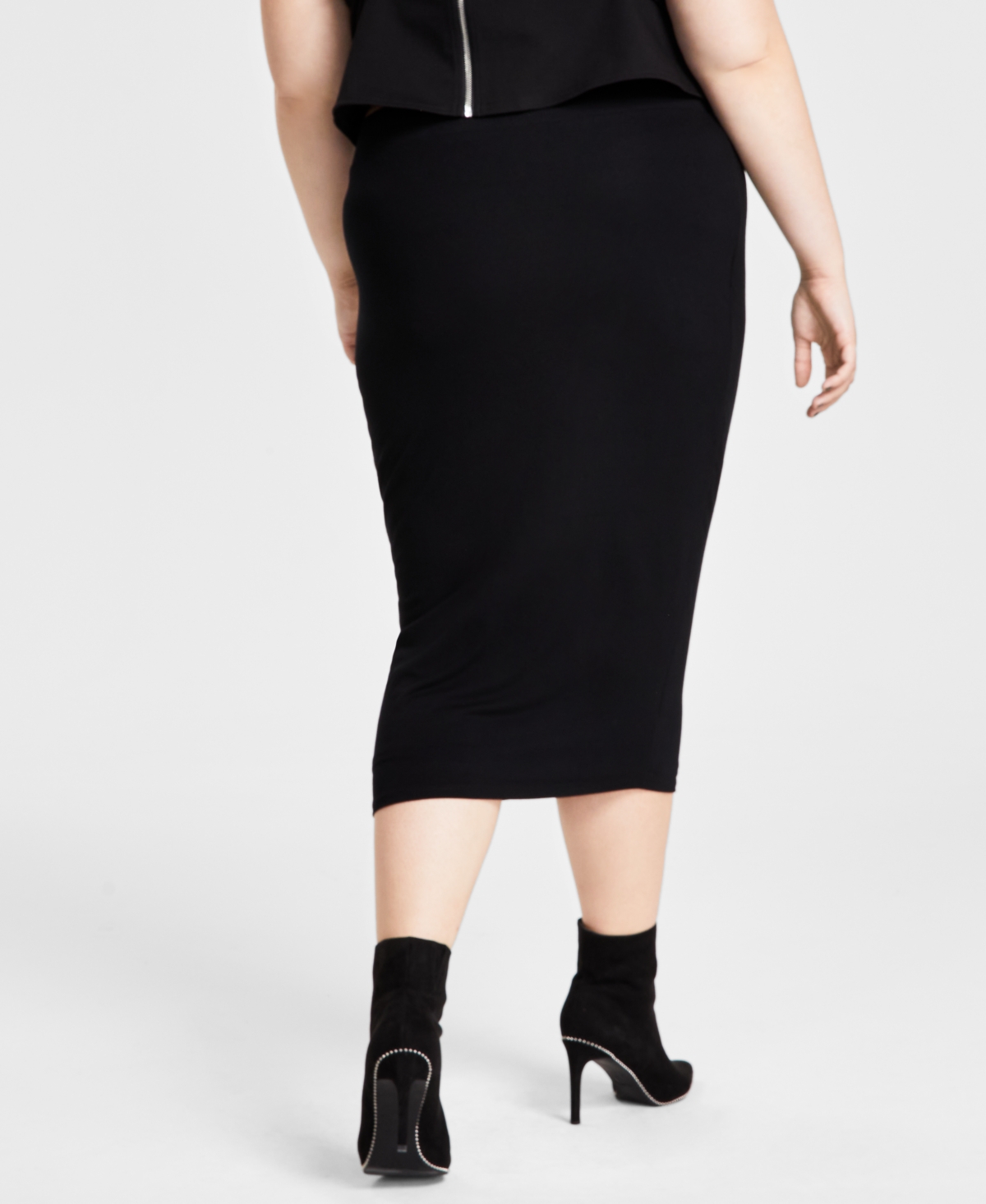 Bar Iii Trendy Plus Size Bodycon Jersey Midi Skirt, Created for Macy's