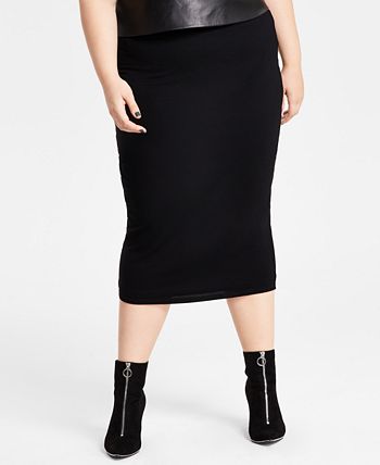 Bar III Trendy Plus Size Bodycon Jersey Midi Skirt Created for
