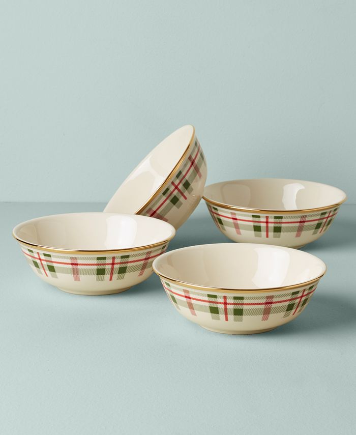 Lenox Holiday Plaid Porcelain AllPurpose Bowls, Set Of 4 Macy's