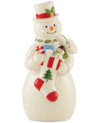 Lenox 2023 Snowman With Stocking Porcelain Figurine - Macy's