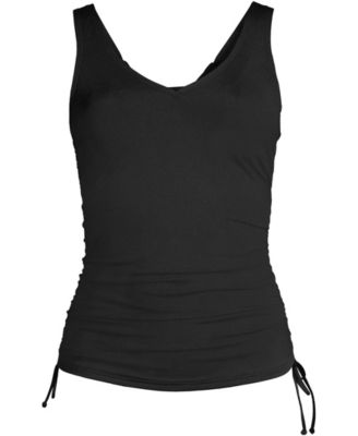 Women's Adjustable V-neck Underwire Tankini Swimsuit Top Adjustable Straps
