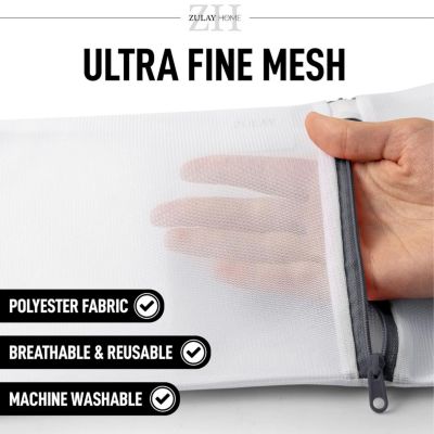 7 Pack Reusable Mesh Laundry Bags for Delicates (2 Small, 2 Medium, 1 Large, 2 Bra Bags)