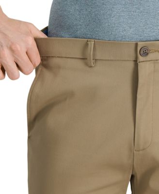 Men’s Premium No Iron Khaki Straight-Fit Stretch Flat-Front Pants