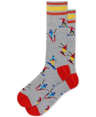 Hot Sox - Men's Holiday Skiers Patterned Crew Socks