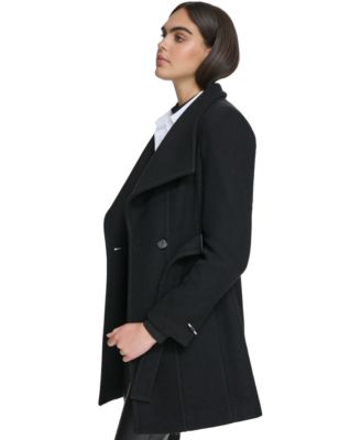 Women's Asymmetrical Belted Wrap Coat