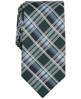 Michael Kors Mens Linear Plaid Accent Tie Brown Size Regular main image 0
