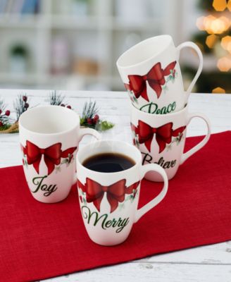 Holiday Sentiment Mugs, Set of 4