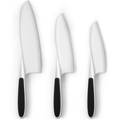 3-Piece Kids Knife Set for Real Cooking & Baking with Serrated Edges