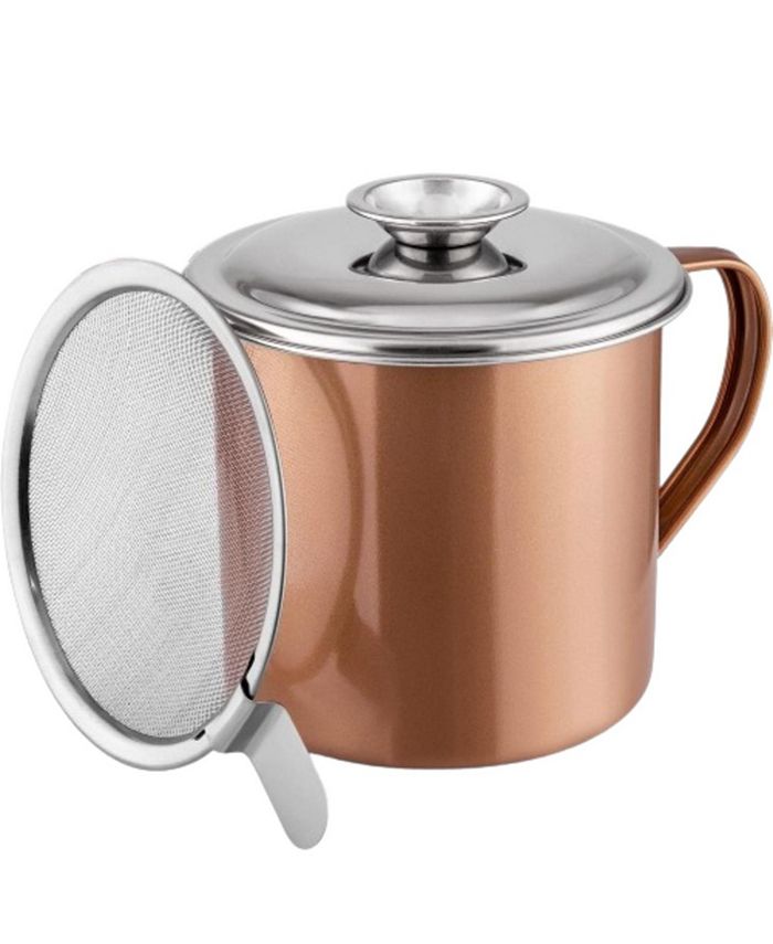 Zulay Kitchen Bacon Grease Container With Strainer and Lid - Silver, 1 -  Foods Co.