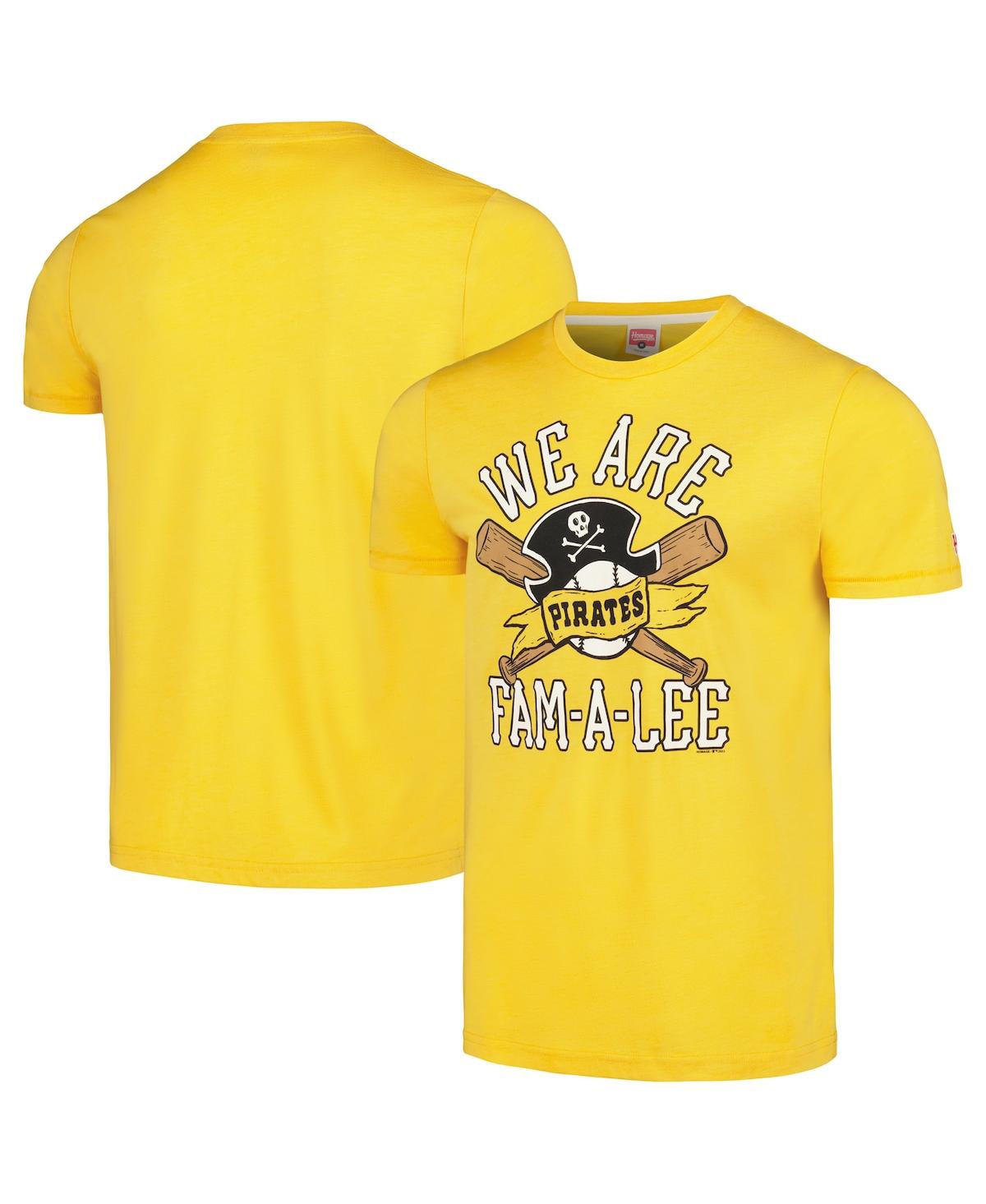 Homage Gold Pittsburgh Pirates Doodle Collection We Are Fam-a-lee Tri-blend T-shirt