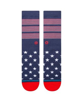 Men's Navy MLB Bars USA Crew Socks