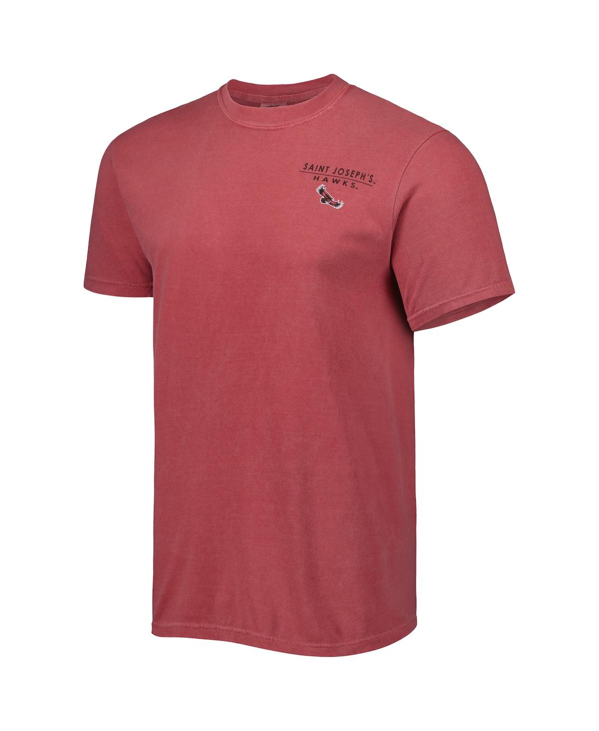 Men'sSaint Joseph's Hawks Landscape Shield T-shirt - Crimson