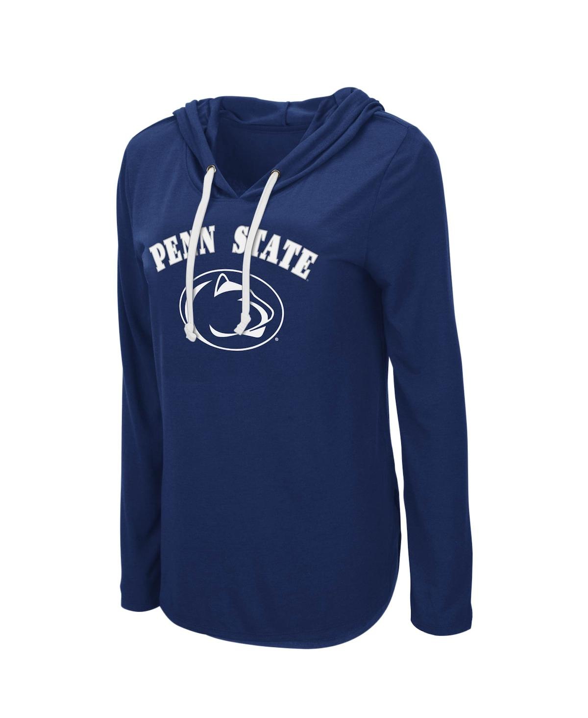 Women's ColosseumPenn State Nittany Lions My Lover Lightweight Hooded Long Sleeve T-shirt - Navy