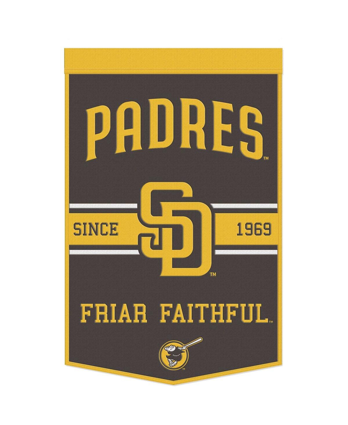 Wincraft San Diego Padres 24" X 38" Slogan Banner In Yellow,brown
