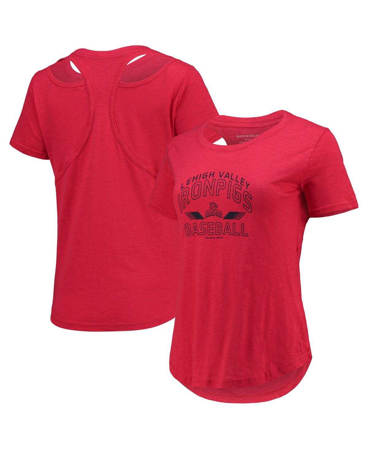 Women's Red Lehigh Valley IronPigs Cut It Out T-shirt - Red