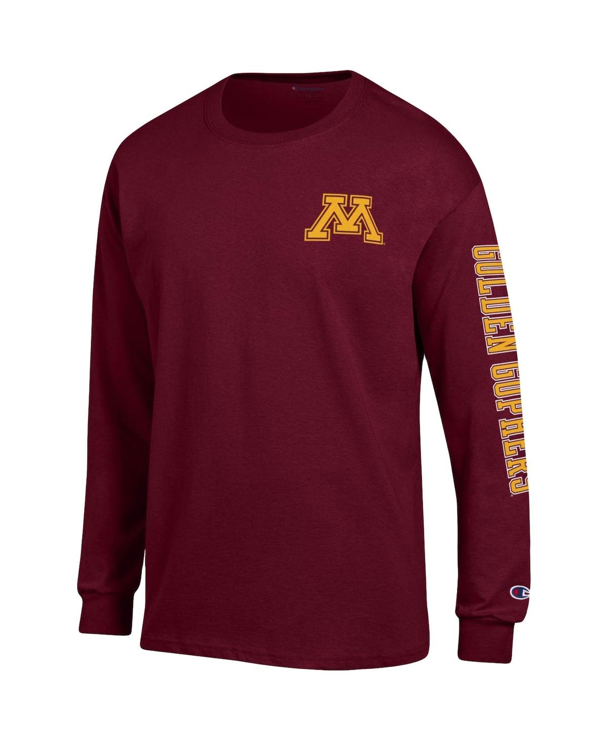Men's ChampionMinnesota Golden Gophers Team Stack Long Sleeve T-shirt - Maroon