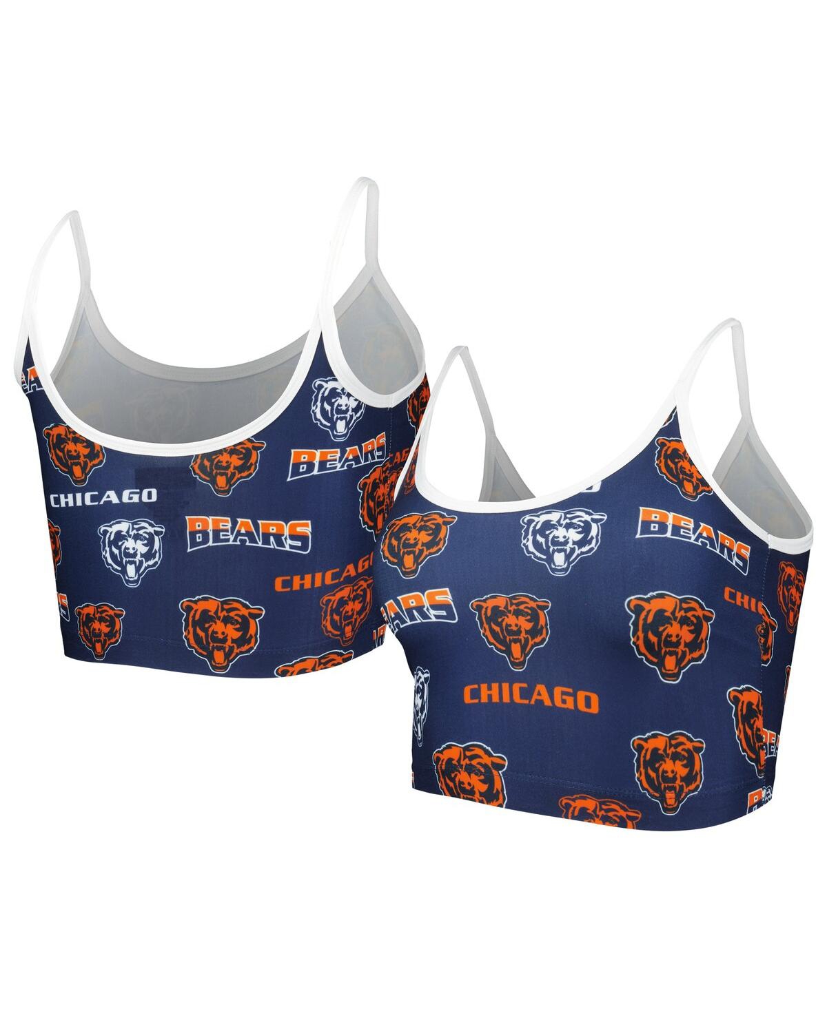 Concepts Sport Women's  Navy Chicago Bears Breakthrough Allover Knit Lounge Bralette
