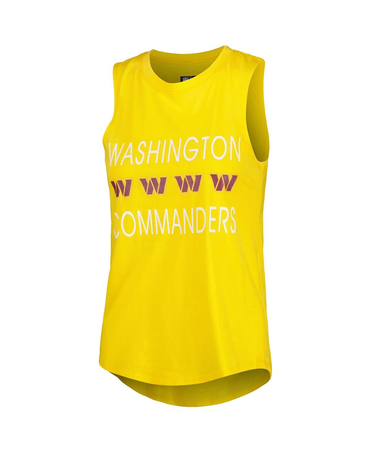 Concepts Sport Women's  Burgundy, Gold Washington Commanders Muscle Tank Top And Pants Sleep Set In Burgundy,gold