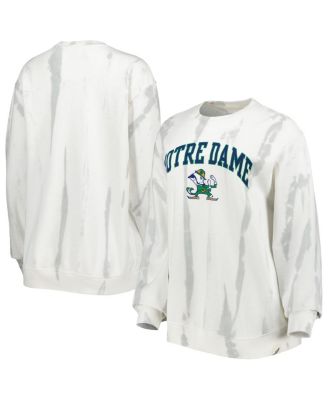 Men's White, Silver Notre Dame Fighting Irish Classic Arch Dye Terry Pullover Sweatshirt