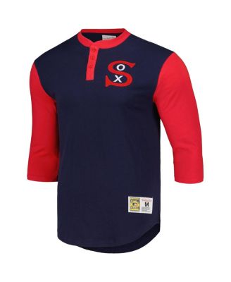 Men's Navy Chicago White Sox Cooperstown Collection Legendary Slub Henley 3/4-Sleeve T-shirt