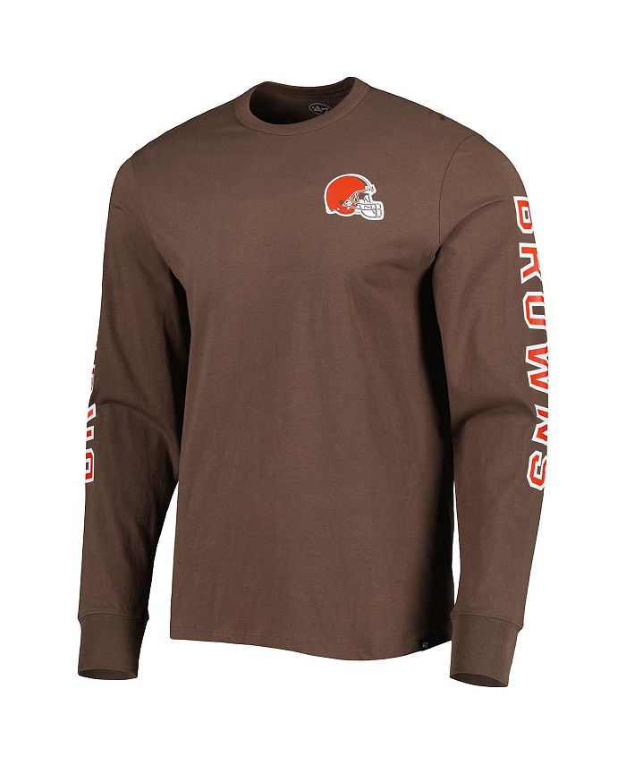 '47 Brand Men's Cleveland Browns Brown Franklin Long Sleeve T-shirt ...