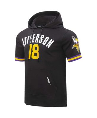 Men's Justin Jefferson Black Minnesota Vikings Player Name and Number Hoodie T-shirt
