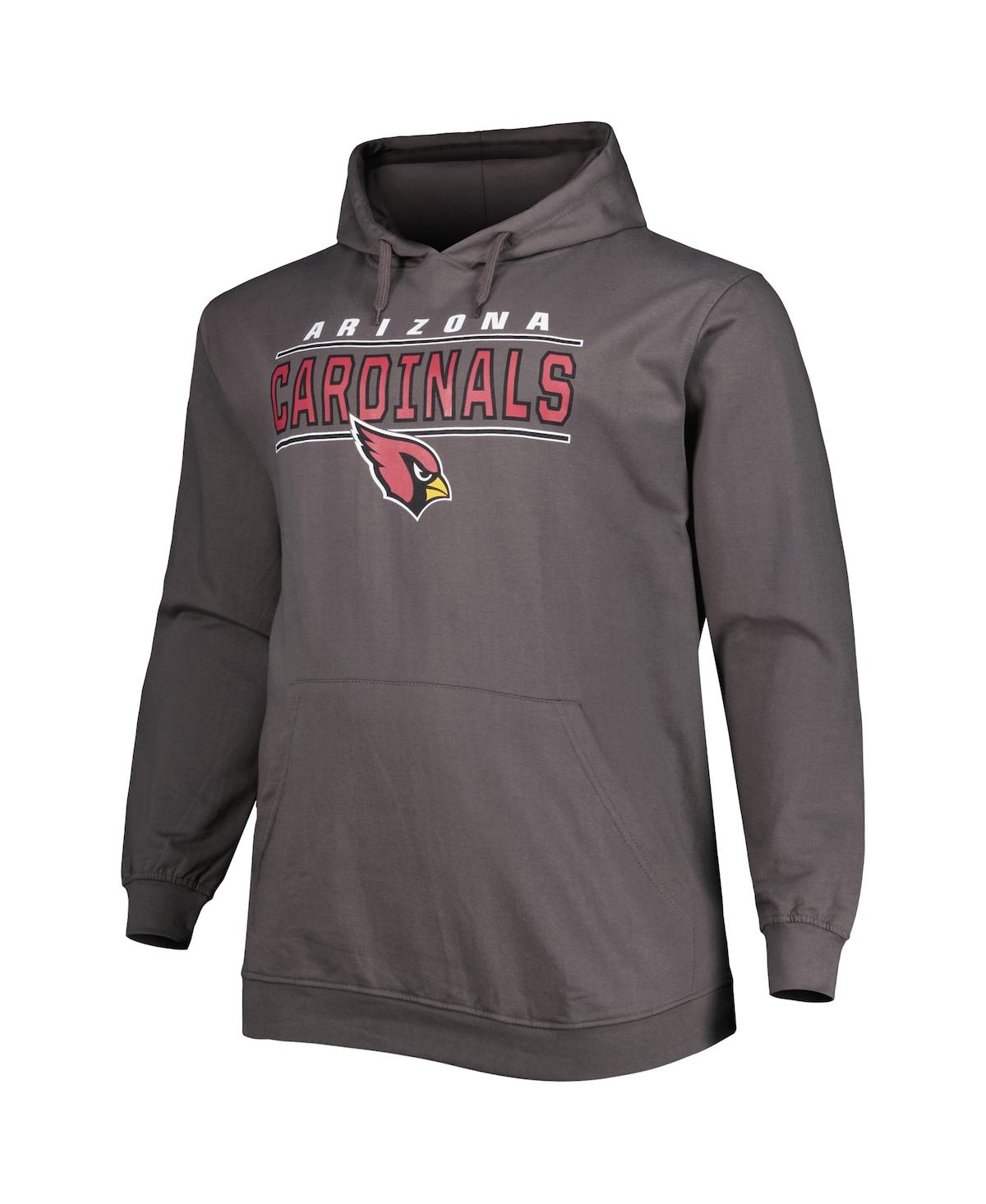 Fanatics Men's Big And Tall Heathered Charcoal Arizona Cardinals Practice Pullover Hoodie In Charcoal