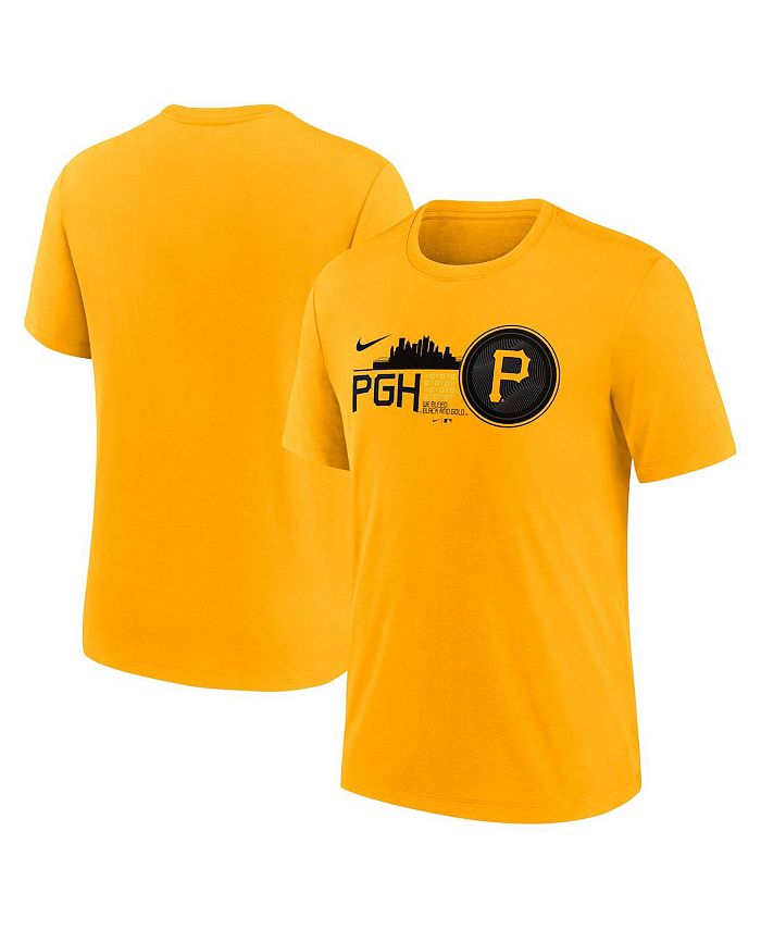 Men's Pittsburgh Pirates Nike Heathered Charcoal Tri-Blend 3/4