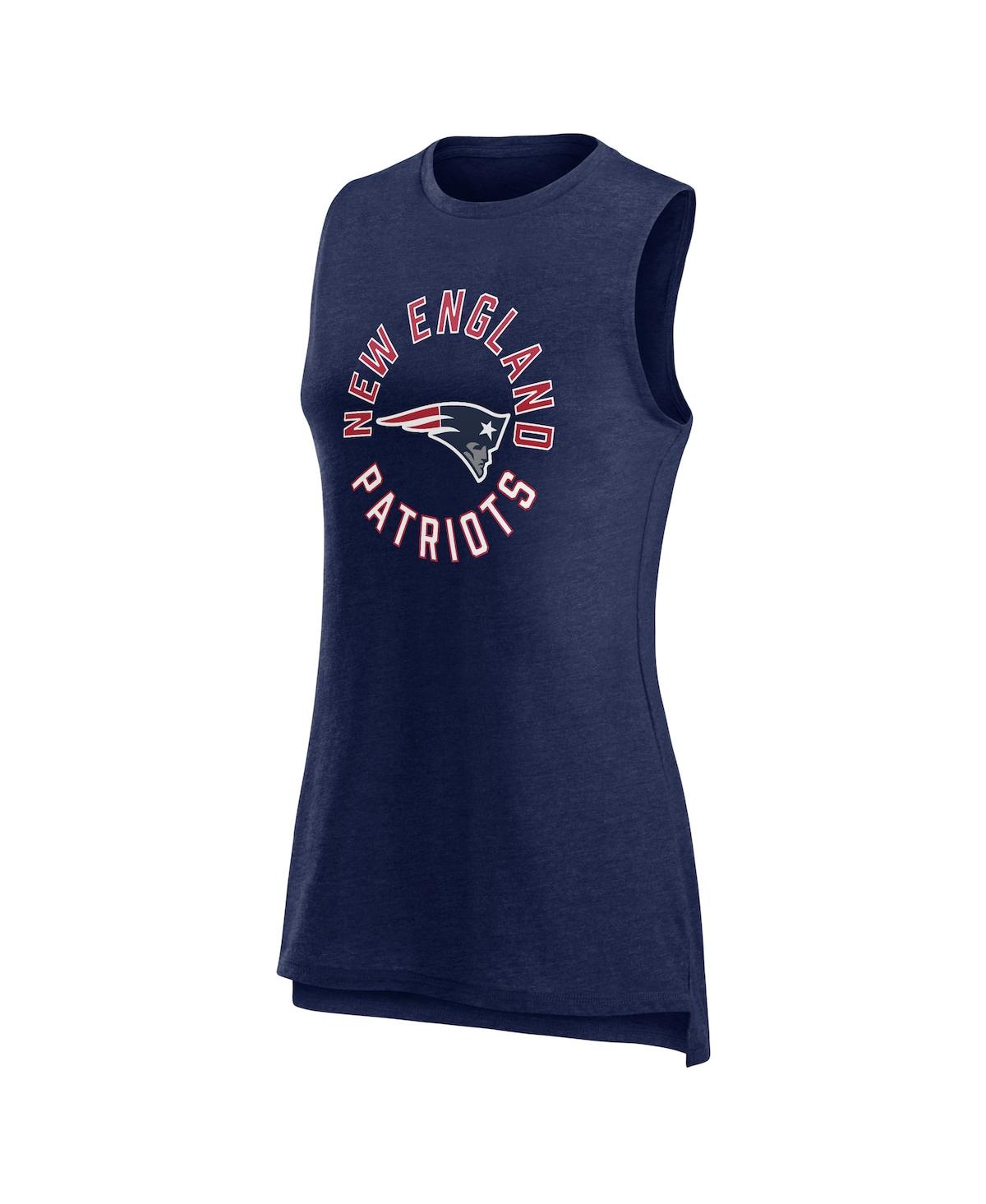 Fanatics Branded  Heather Navy New England Patriots What Goes Around Tank Top In Heather Navy