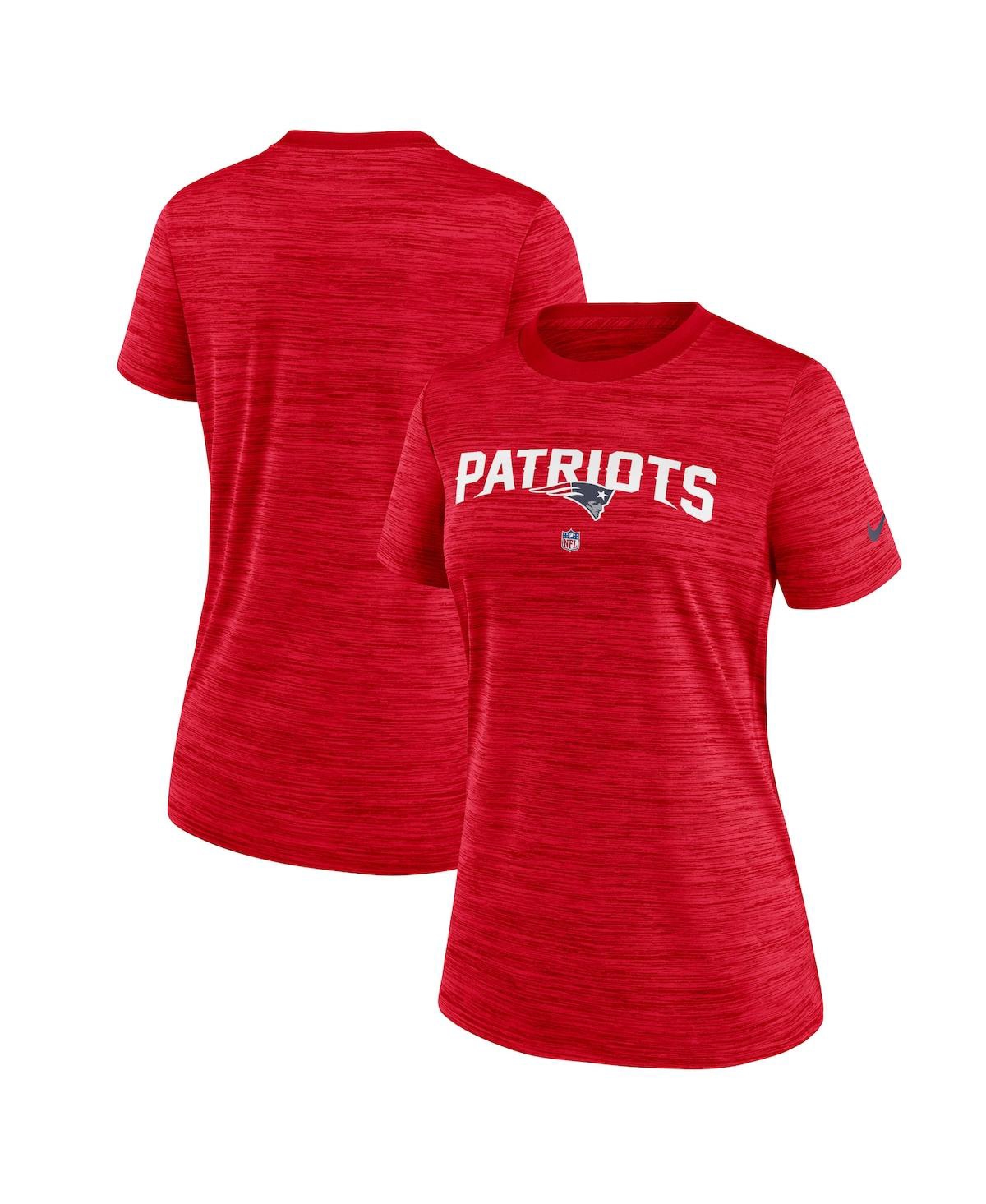 Shop Nike Women's  Red New England Patriots Sideline Velocity Performance T-shirt