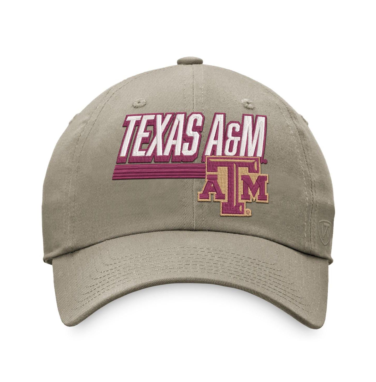 Мужская кепка Top of the World Khaki Texas A&M Aggies Slice Adjustable Hat — фото 3