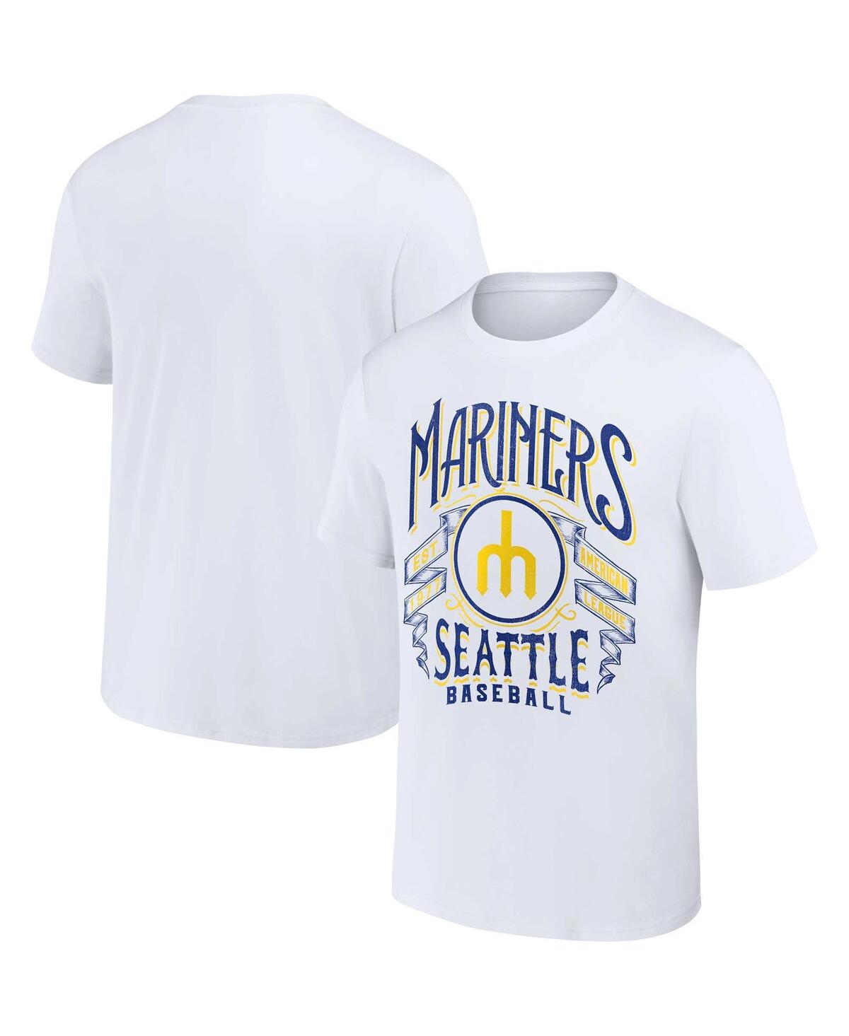 Fanatics Men's Darius Rucker Collection By  White Seattle Mariners Distressed Rock T-shirt