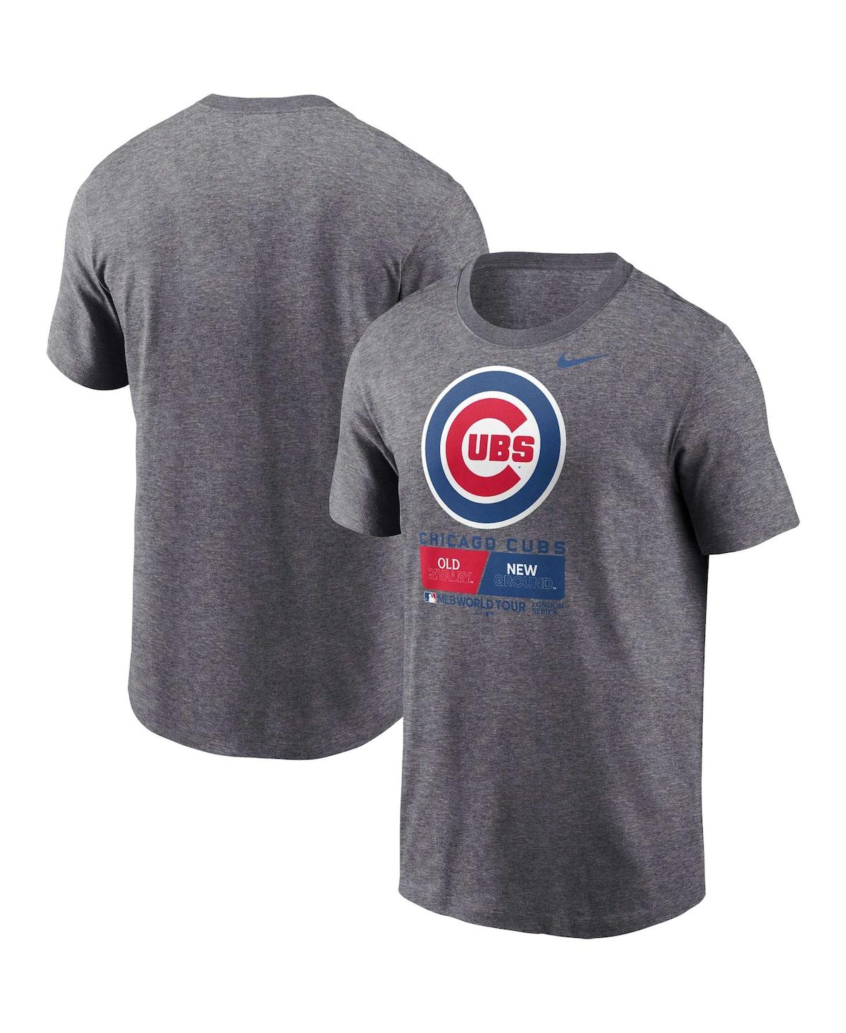 Men's NikeChicago Cubs 2023 Mlb World Tour: London Series T-shirt - Heather Charcoal