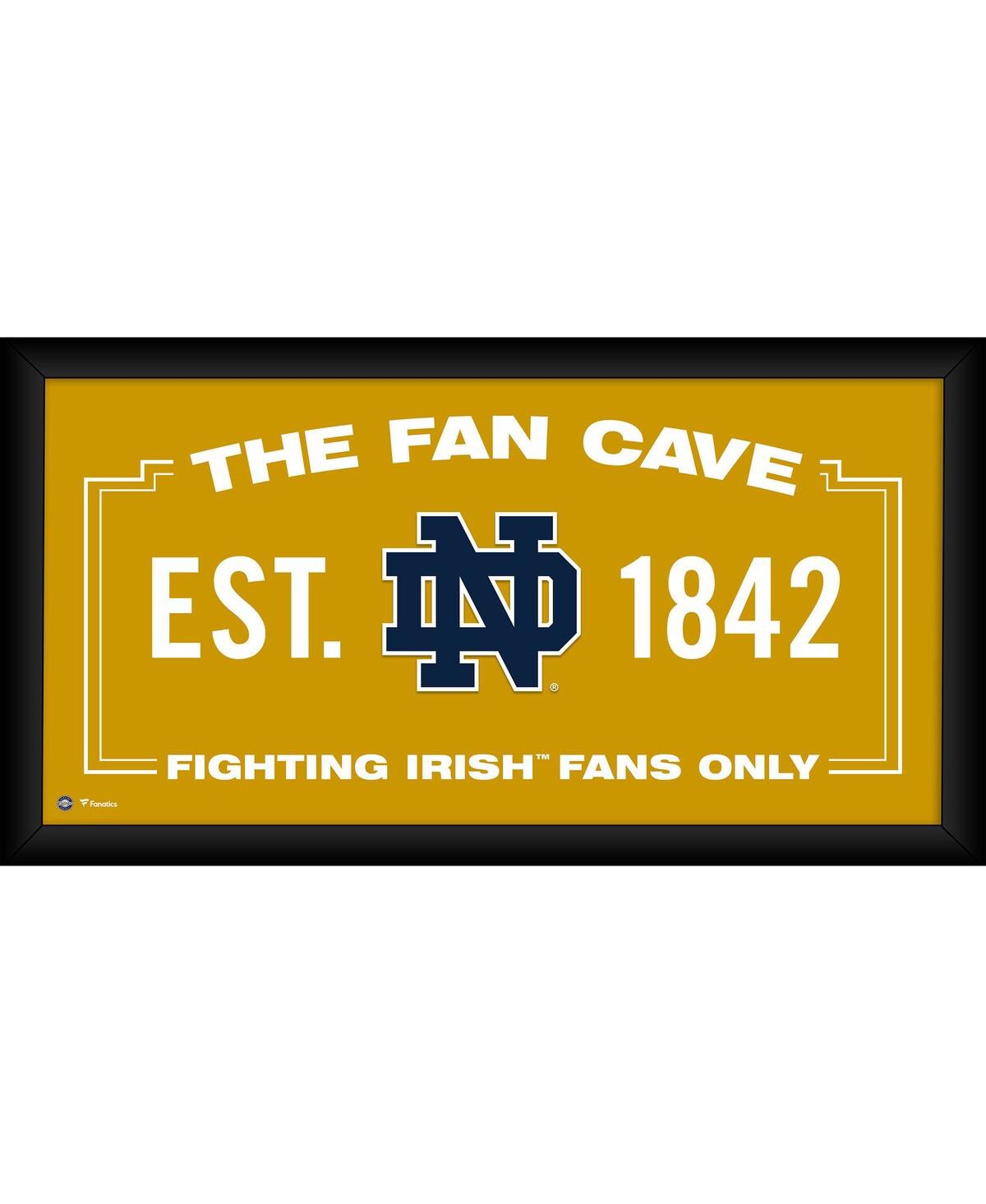 Fanatics Authentic Notre Dame Fighting Irish Framed 10" X 20" Fan Cave Collage In Yellow
