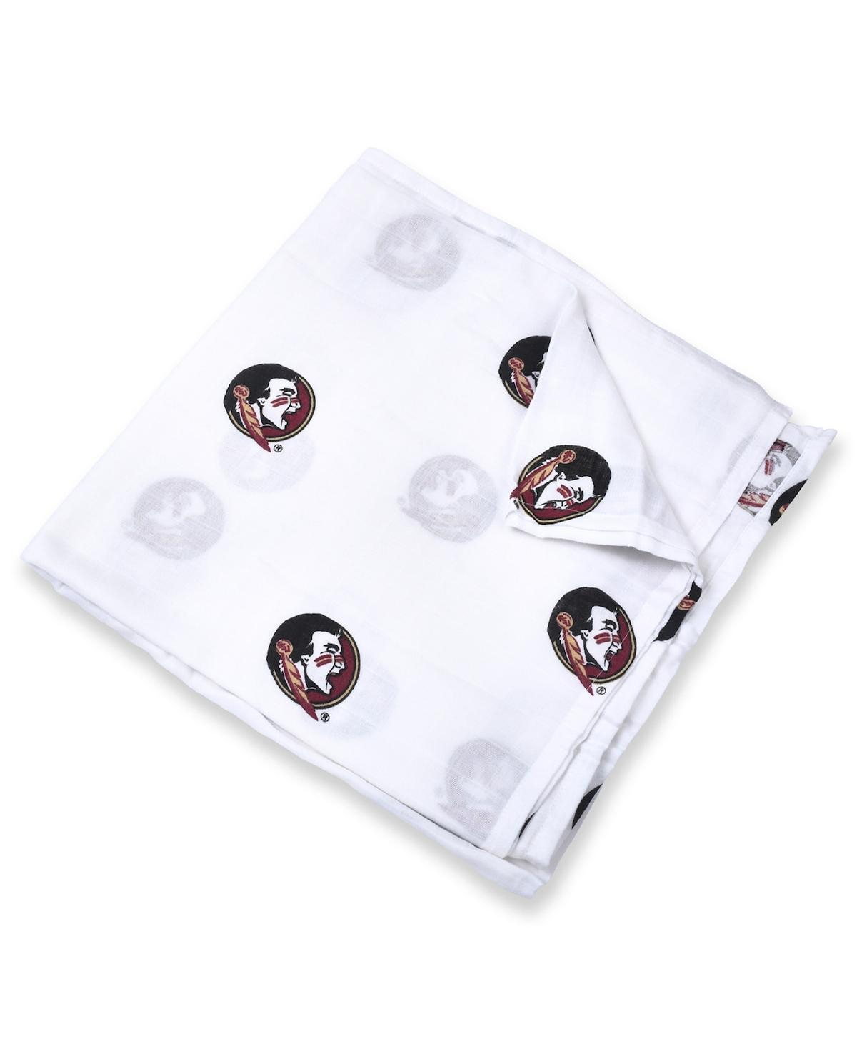 Three Little Anchors Babies' Infant Boys And Girls White Florida State Seminoles 47'' X 47'' Muslin Swaddle Blanket