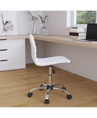Amelie Home Office Chair Ergonomic Executive Ribbed Low Back Armless Computer Desk Chair - Base, Frame & Border