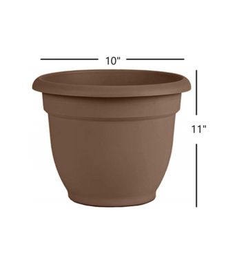 Ariana Planter with Self-Watering Grid, Chocolate - 10 inches