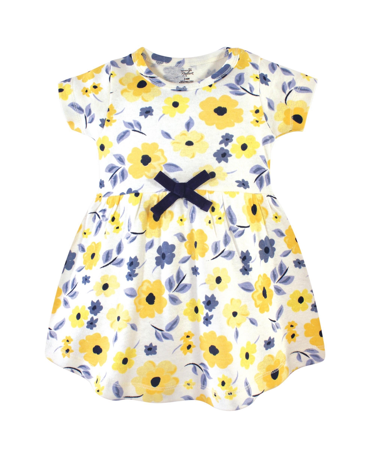 Touched by Nature Baby Girls Baby Organic Cotton Dress and Cardigan 2pc Set,- Yellow garden