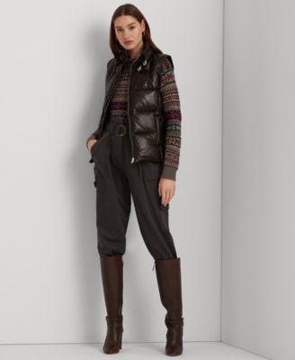Lauren Ralph Lauren Women's Quilted Leather Puffer Vest - Macy's