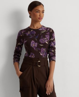 ラルフ・ローレン Lauren Ralph Lauren Plus Size Floral Cotton Long Sleeve Tee レディース Women's Lauren Ralph Lauren Plus Size Floral Cotton Long