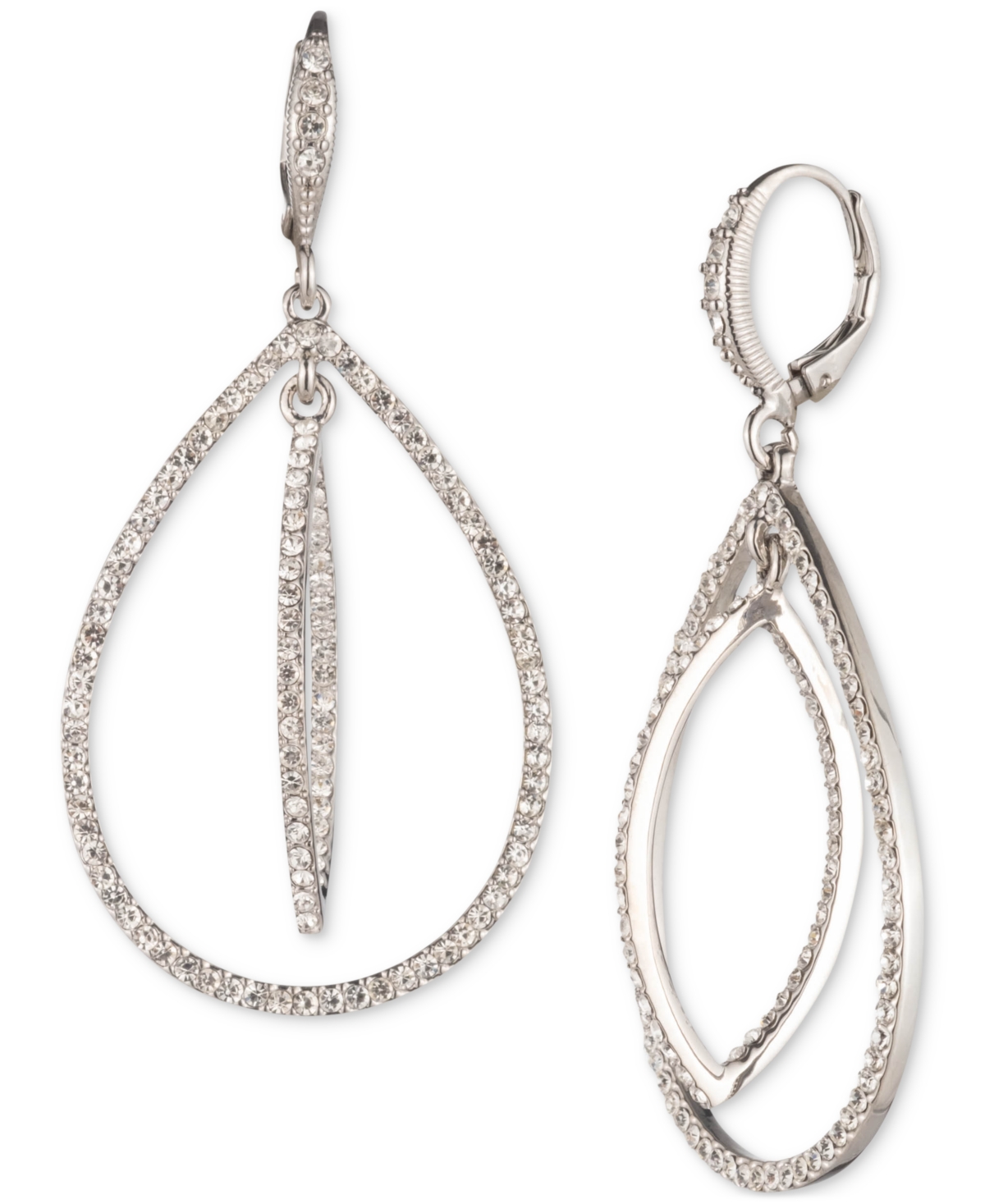Givenchy Crystal Pave Orbital Drop Earrings In Gold