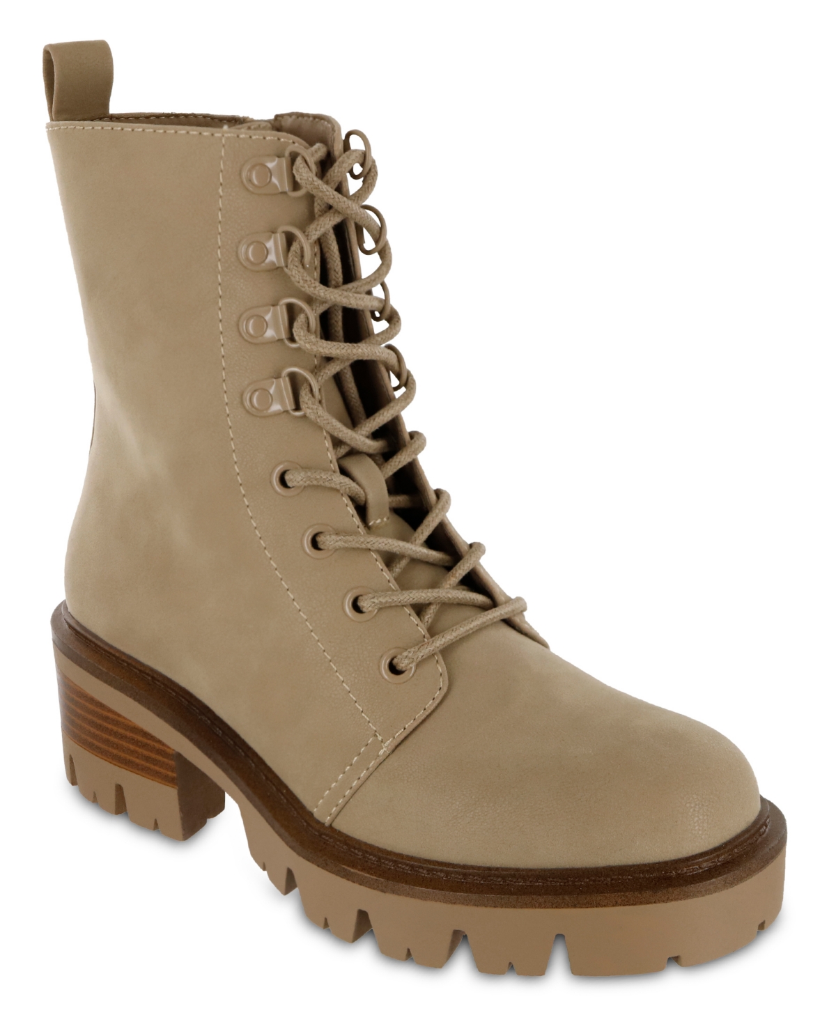 Mia Women's Isaiah Lace-up Combat Boots In Stone