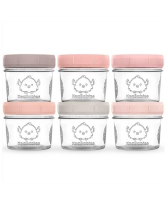 6pk Prep Baby Food Storage Containers, 4 oz Leak-Proof, BPA Free Glass Baby Food Jars for Feeding